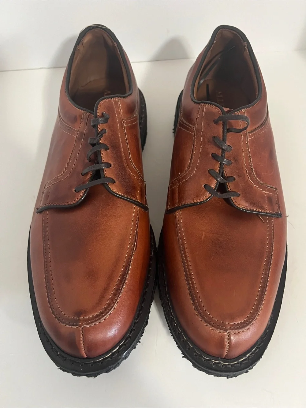 Allen Edmonds Cognac Brown Leather Lace-Up Oxfords